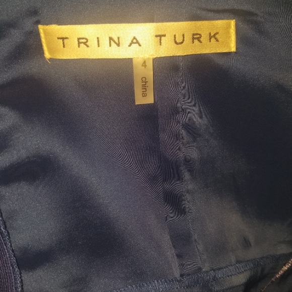 Trina Turk Yvette Contrast Sleeveless Silk Trim Dress, Size 4 - Picture 9 of 9